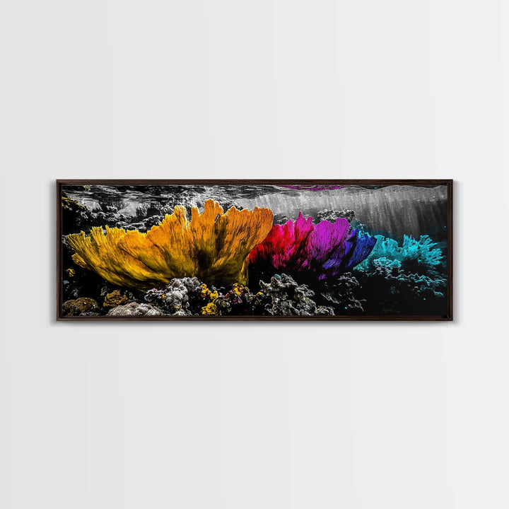 Abstract Reef, Vibrant Ocean, Canvas Print, Underwater Fantasy, Coastal Home Art, Marine Life Artwork, Modern Ocean Wall Decor