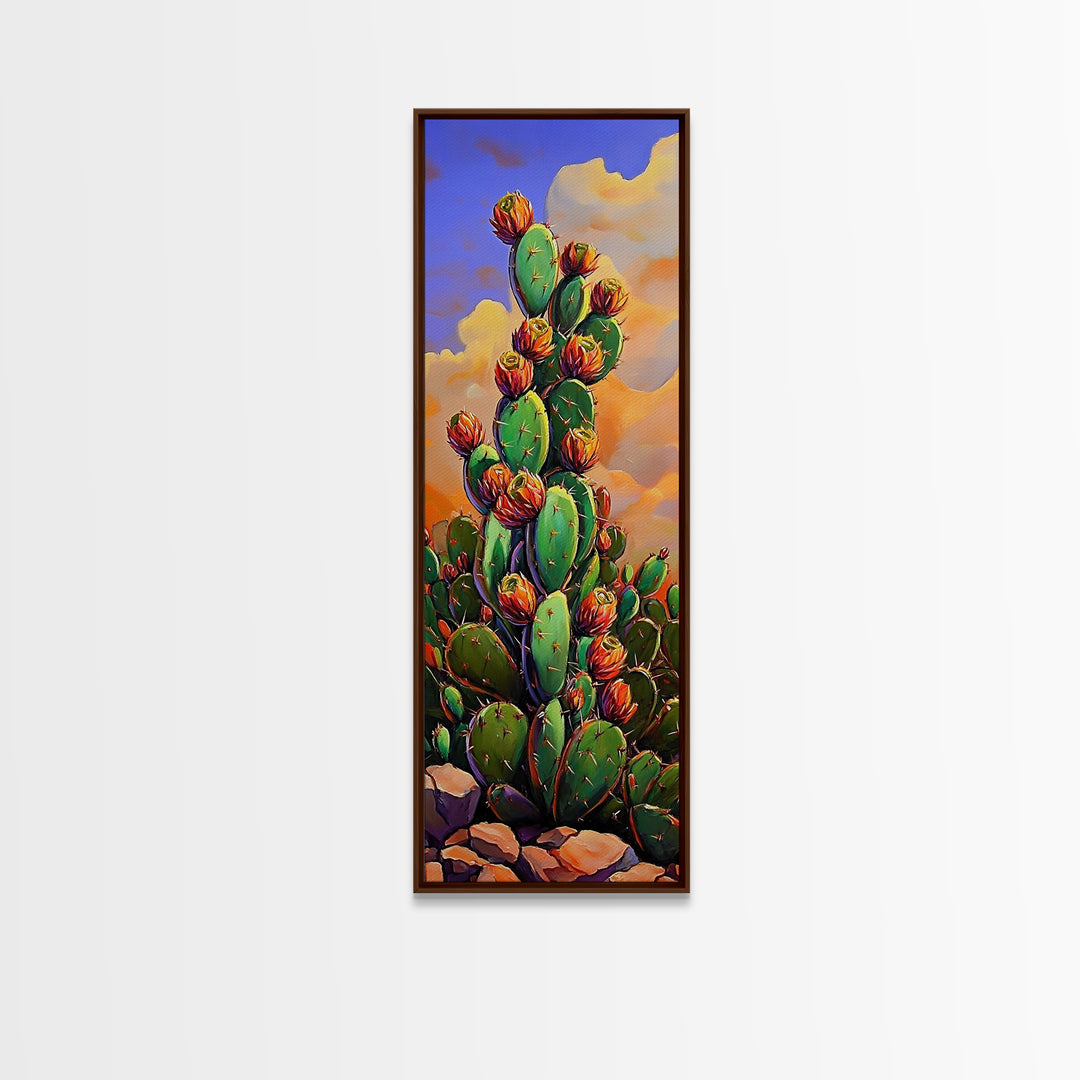 Cactus Bloom, Desert Art, Vibrant Southwestern Nature Decor, Boho Plant Lover Gift, Rustic Living Room Style, Canvas Print