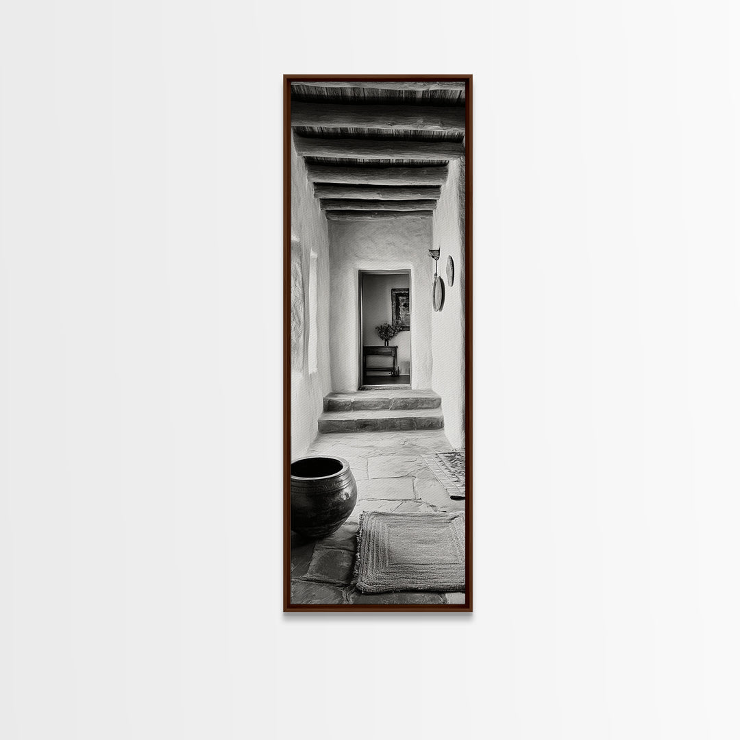 Southwestern Hallway, Adobe Texture, Earthy Decor, Desert Style, Rustic Design, Framed Canvas Print, Entryway Wall Art, Boho Home Vibes