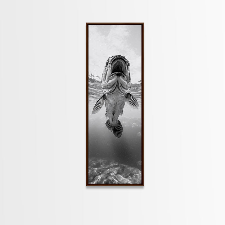 Underwater Fish, Marine Life, Ocean Perspective, Bold Wildlife, Aquatic Beauty, Framed Canvas Print, Kids Room Wall Art, Nautical Style Decor