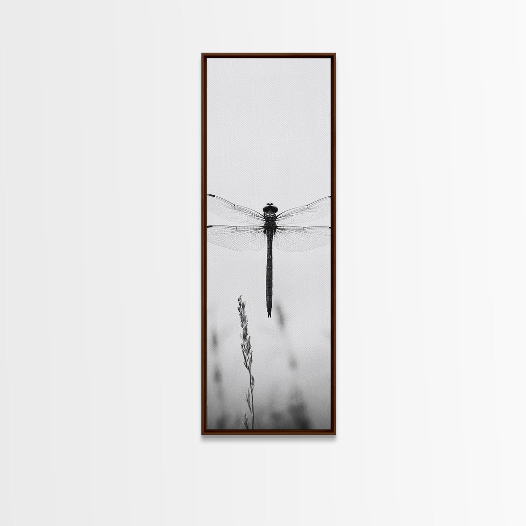 Dragonfly, Nature Wall Art, Insect Print, Minimalist Style, Canvas Print, Neutral Wall Decor, Bedroom Wall Art, Boho Botanical Insect