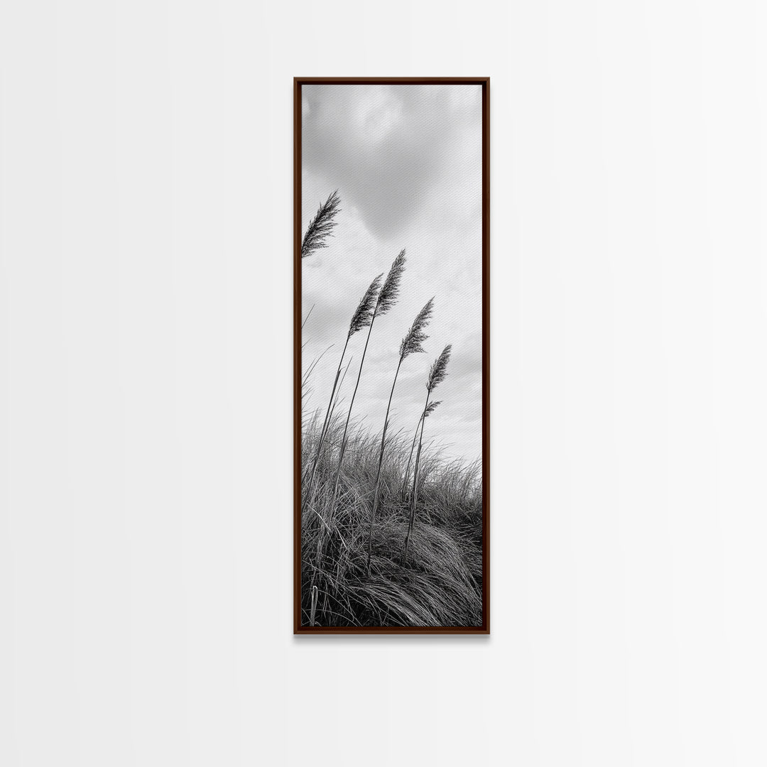 Windy Grasses, Coastal Scene, Tall Grass Field, Autumn Decor, Canvas Print, Farmhouse Style, Dining Room Wall Art, Nature Mood