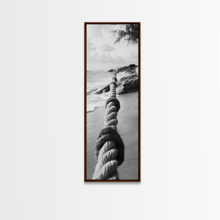 Nautical Rope, Coastal Focus, Rustic Texture, Canvas Print, Nautical wall art, Beach house decor, Minimalist bathroom art, Coastal bedroom print