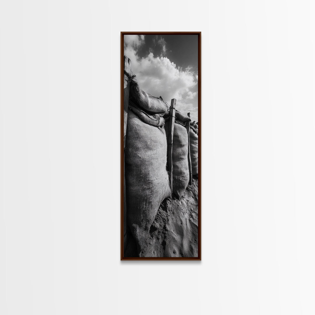 Burlap Sacks, Earthy Texture, Farm Supply Scene, Rustic Black and White Canvas Print, Country Kitchen Art, Pantry Wall Decor, Office Wall Art