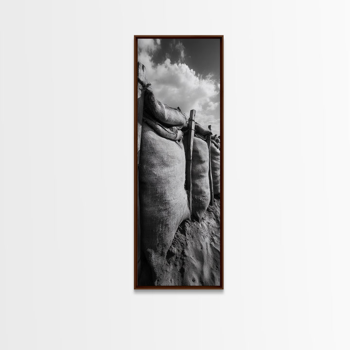 Burlap Sacks, Earthy Texture, Farm Supply Scene, Rustic Black and White Canvas Print, Country Kitchen Art, Pantry Wall Decor, Office Wall Art