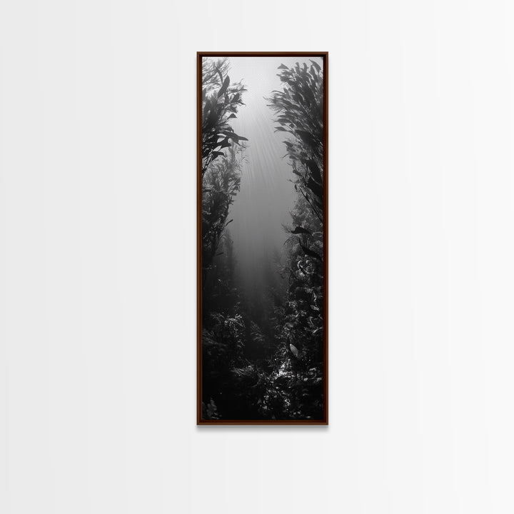 Kelp Forest, Underwater Light, Ocean Depths, Canvas Print, Bathroom Wall Art, Marine Inspired Decor, Nature Photography, Minimalist Style