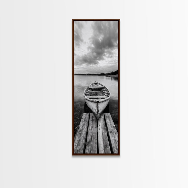 Rowboat Reflection, Still Water, Lake Life, Canvas Print, Rustic Cabin Wall Art, Nature Photography, Bedroom Art, Den Lakehouse Decor