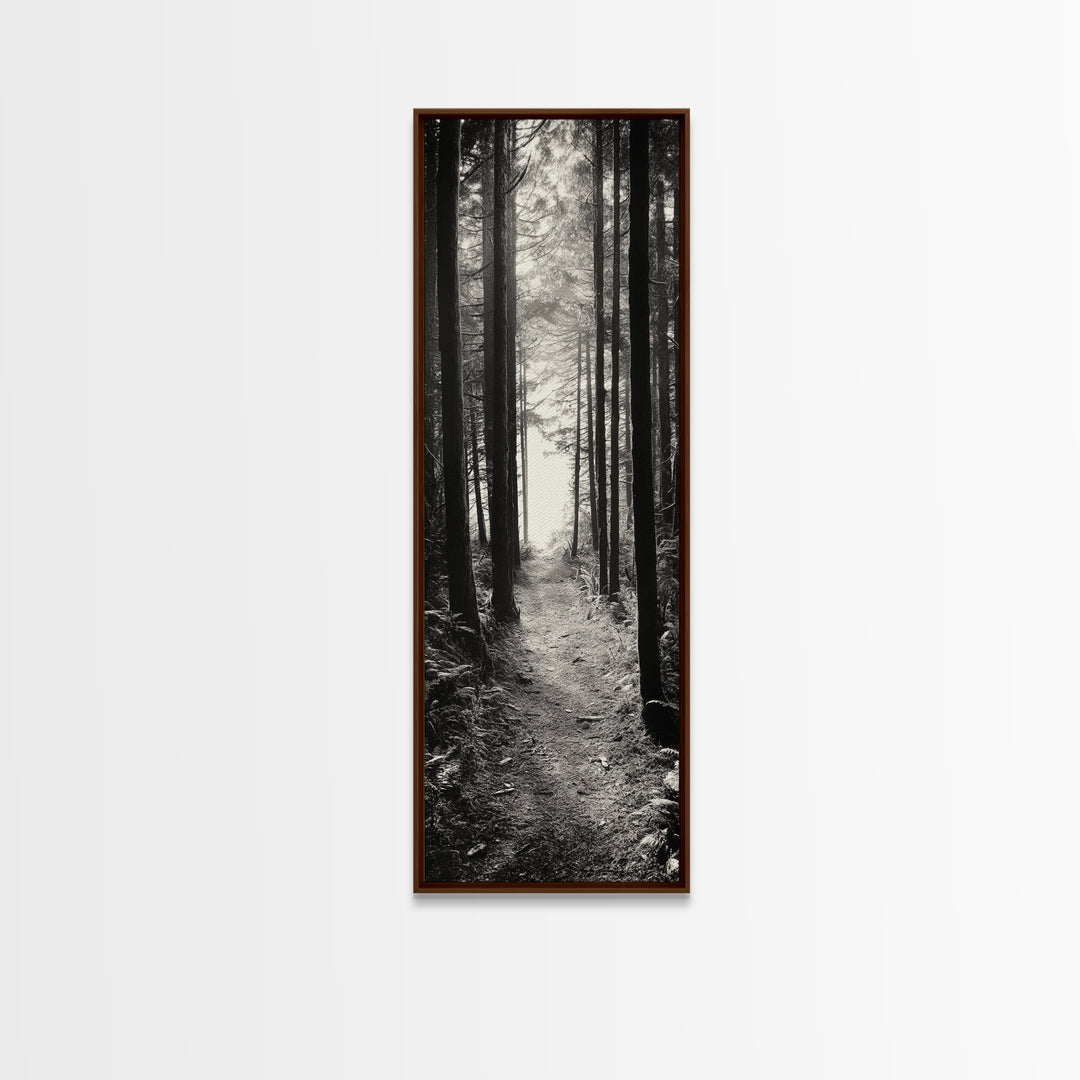 Forest Trail, Woodland Path, Light Through Trees, Nature Escape, Canvas Print, Cabin Wall Art, Cozy Autumn Home Decor, Bedroom Artwork