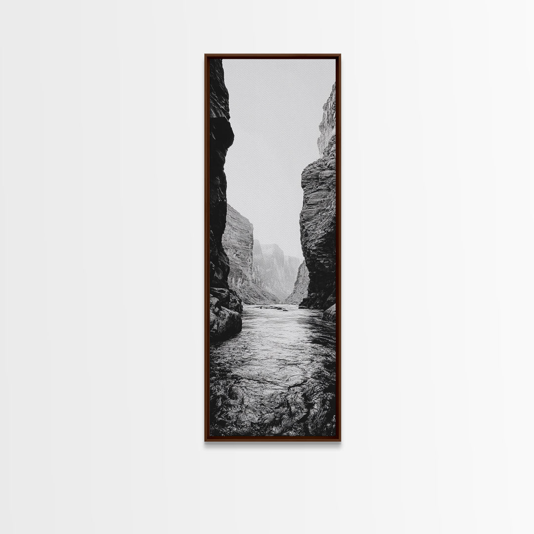 Canyon River, Rugged Passage, Rock Formations, Canvas Print, Nature Explorer Decor, Living Room or Cabin Rustic Wall Art, Bathroom Art