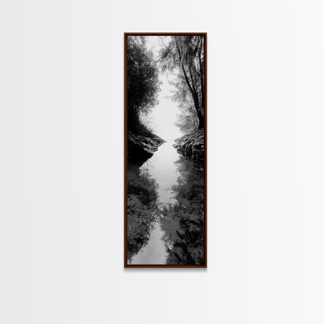 Secret Pathway, Forest Creek, Hidden Escape, Canvas Print, Magical Woodland Art, Hallway or Entryway Mystical Nature Decor, Bathroom Art