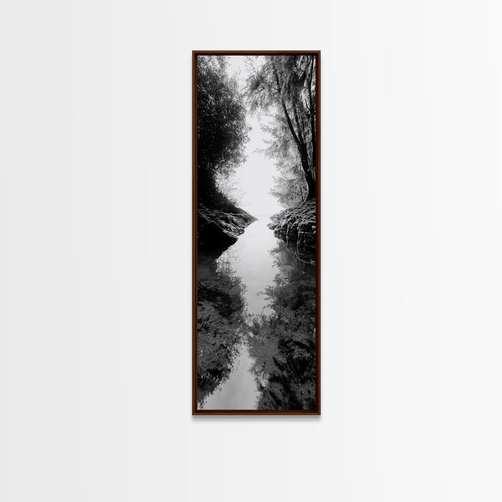 Secret Pathway, Forest Creek, Hidden Escape, Canvas Print, Magical Woodland Art, Hallway or Entryway Mystical Nature Decor, Bathroom Art