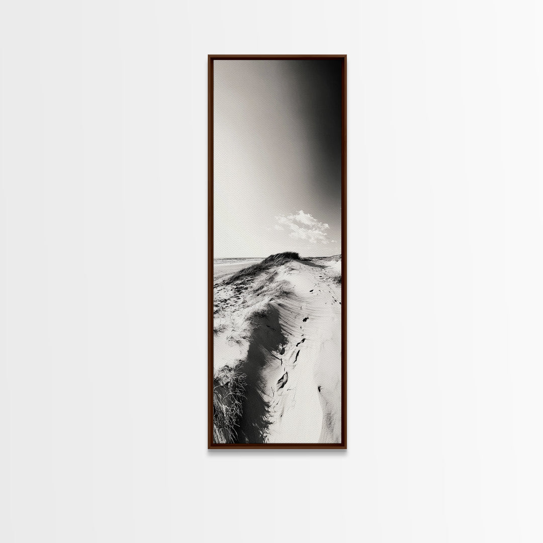 Sand Dunes Art, Coastal Minimalism, Desert Beach Wall Decor, Neutral Living Room Style, Framed Canvas Print, Nature Boho Aesthetic