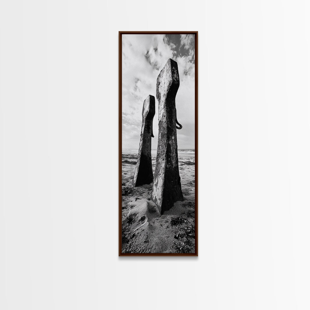 Coastal Decay, Metal Anchors, Beach Remnants, Nautical Texture Canvas Print, Industrial Entryway Wall Art, Rustic Coastal Style