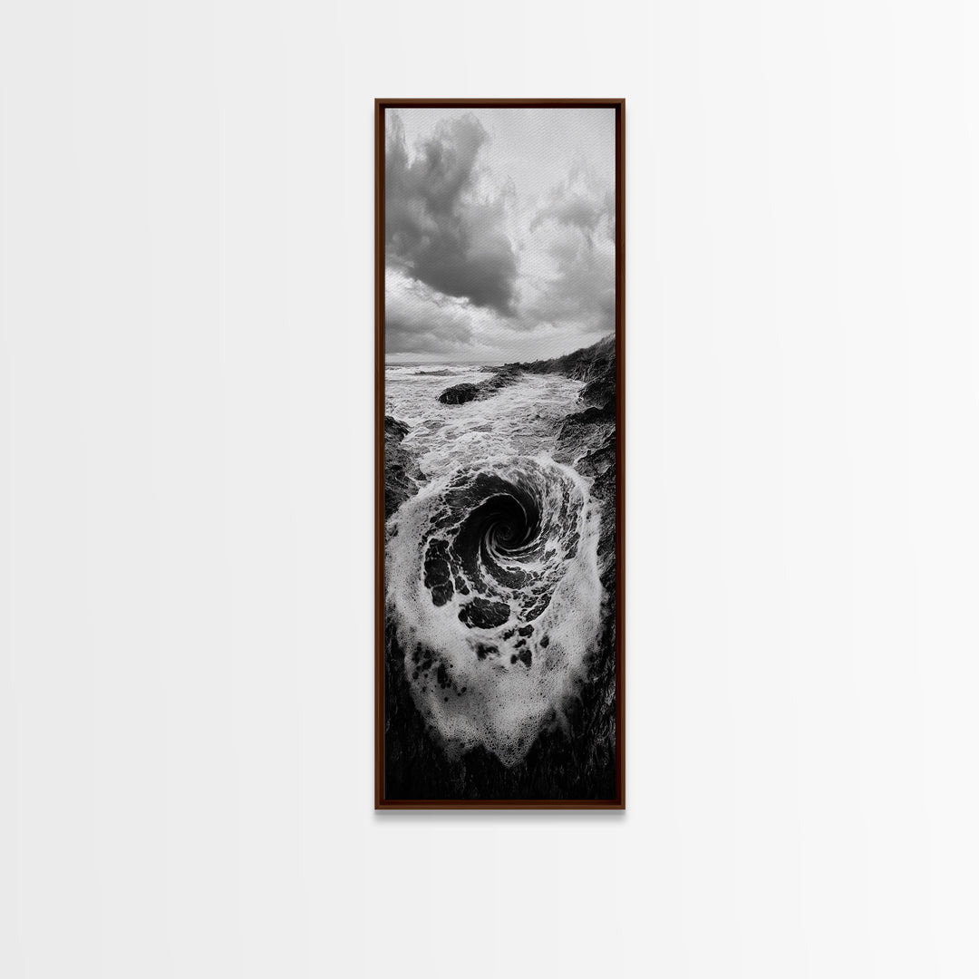 Ocean Vortex, Surreal Wave, Abstract Seascape, Dramatic Sea, Canvas Print, Statement Art, Modern Living Room Wall Art, Bold Decor