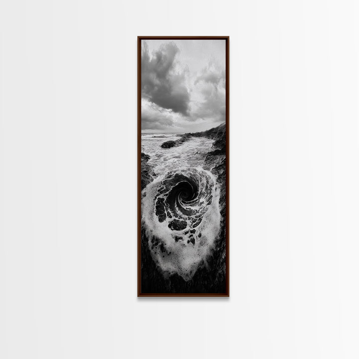 Ocean Vortex, Surreal Wave, Abstract Seascape, Dramatic Sea, Canvas Print, Statement Art, Modern Living Room Wall Art, Bold Decor