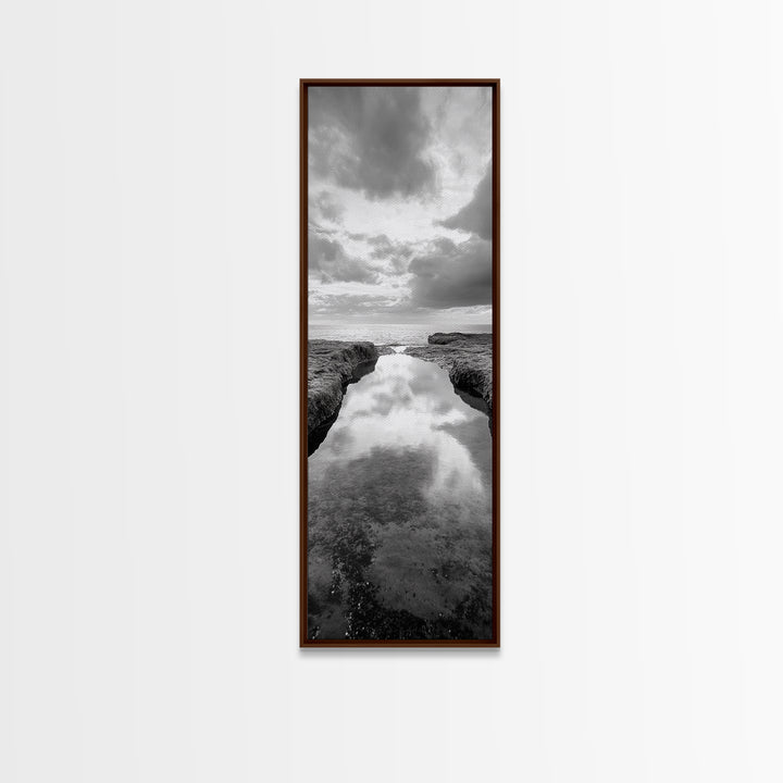 Tidal Pool, Ocean Reflection, Shore Calm, Seascape Beauty, Canvas Print, Minimalist Bathroom Art, Coastal Vibes, Tranquil Decor