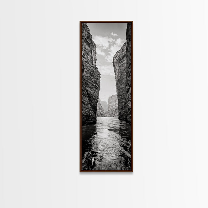 Canyon River, Desert Passage, Rugged Cliffs, Adventure Scene, Framed Canvas Print, Western Wall Art, Office Art, Den Nature Decor