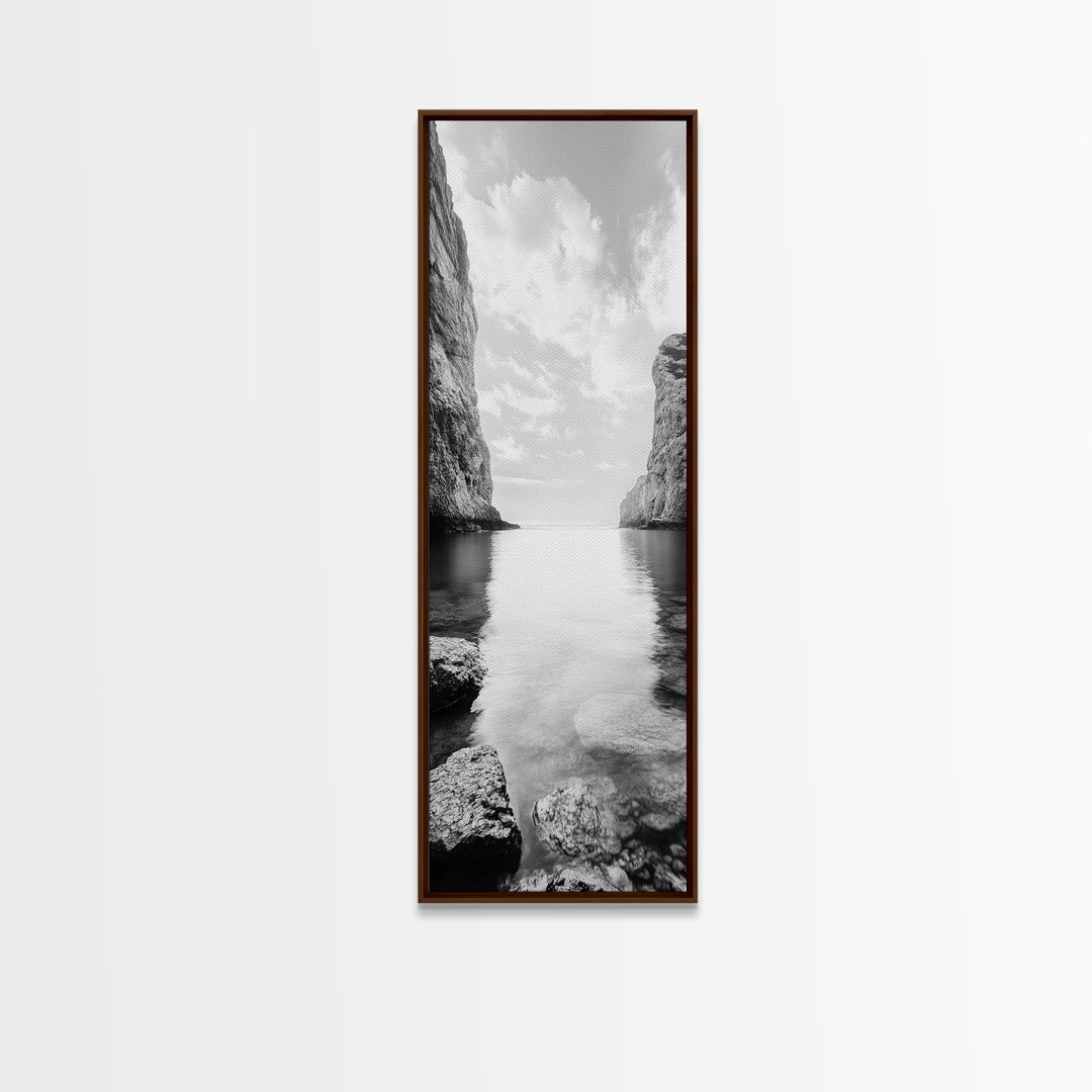 Peaceful Bay, Still Water, Coastal Reflections, Canvas Print, Zen Nature Wall Art, Tranquil Bathroom or Meditation Room Decor