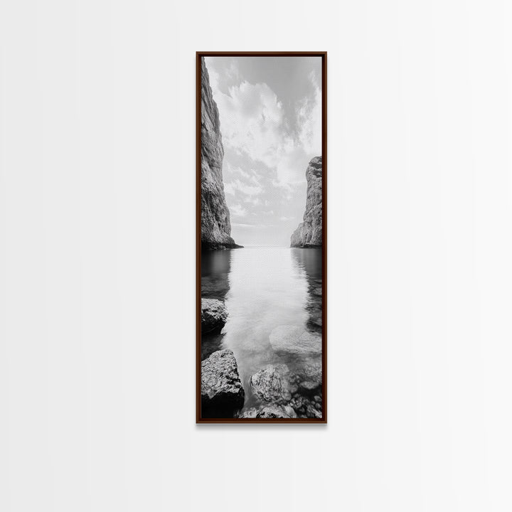 Peaceful Bay, Still Water, Coastal Reflections, Canvas Print, Zen Nature Wall Art, Tranquil Bathroom or Meditation Room Decor