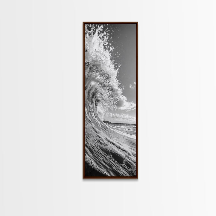 Curling Wave, Ocean Spray, Coastal Energy, Canvas Print, Surf Wall Art, Beach House Decor, Modern Minimalist Ocean Photography