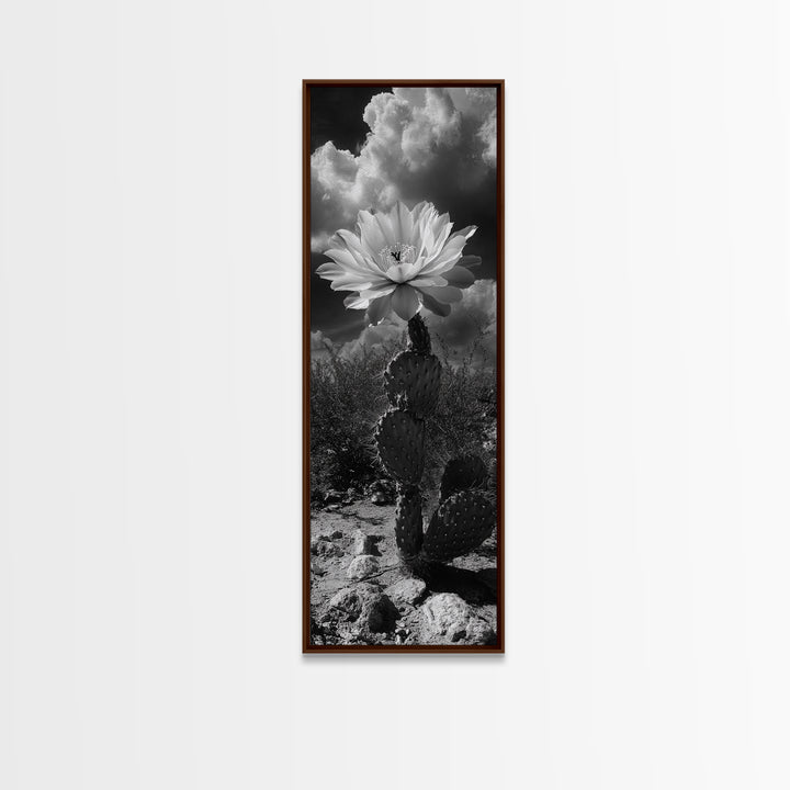 Desert Flower, Cactus Bloom, Southwest Charm, Bold Nature Art, Framed Canvas Print, Kitchen Wall Art, Boho Western Home Decor