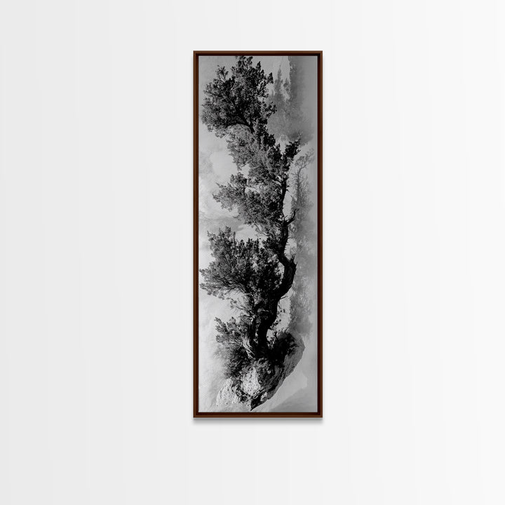 Lone Tree, Desert Strength, Abstract Nature, Surreal Landscape, Moody Tones, Canvas Print, Meditation Space Wall Art, Zen Vibe