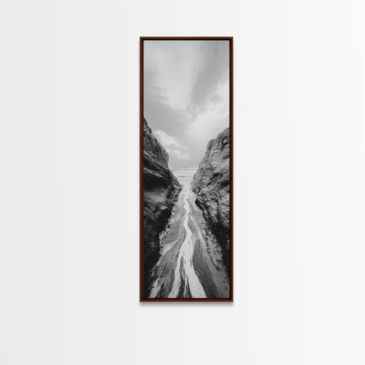 Canyon Stream Path, Ocean Rock Passage Art, Nature Landscape Photography, Canvas Print, Bathroom Wall Decor, Modern Coastal Art