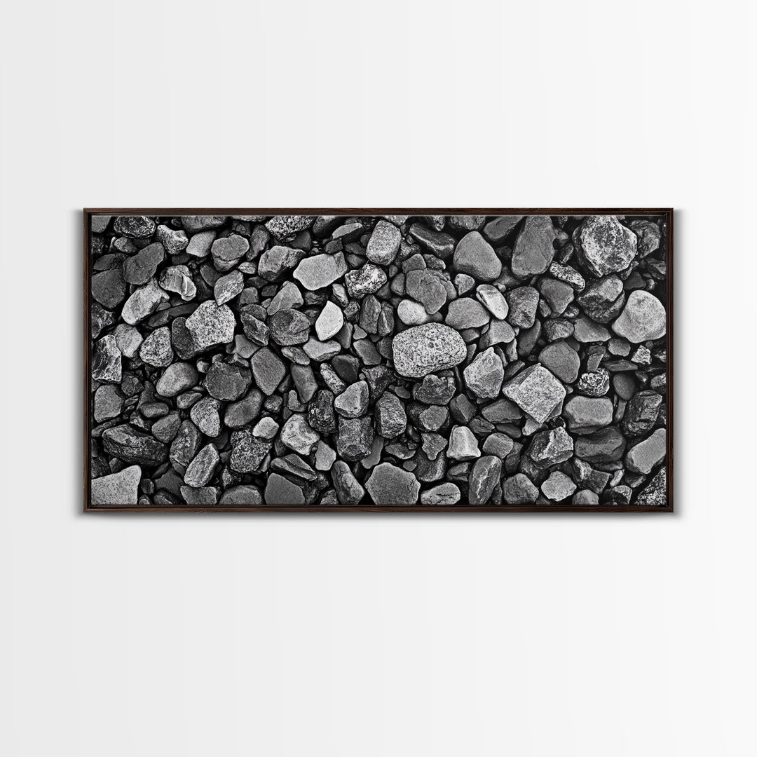 Natural Stone Texture, Dark Rock Pattern, Earthy Wall Background, Canvas Print, Office Wall Art, Modern Industrial Style, Minimalist Style