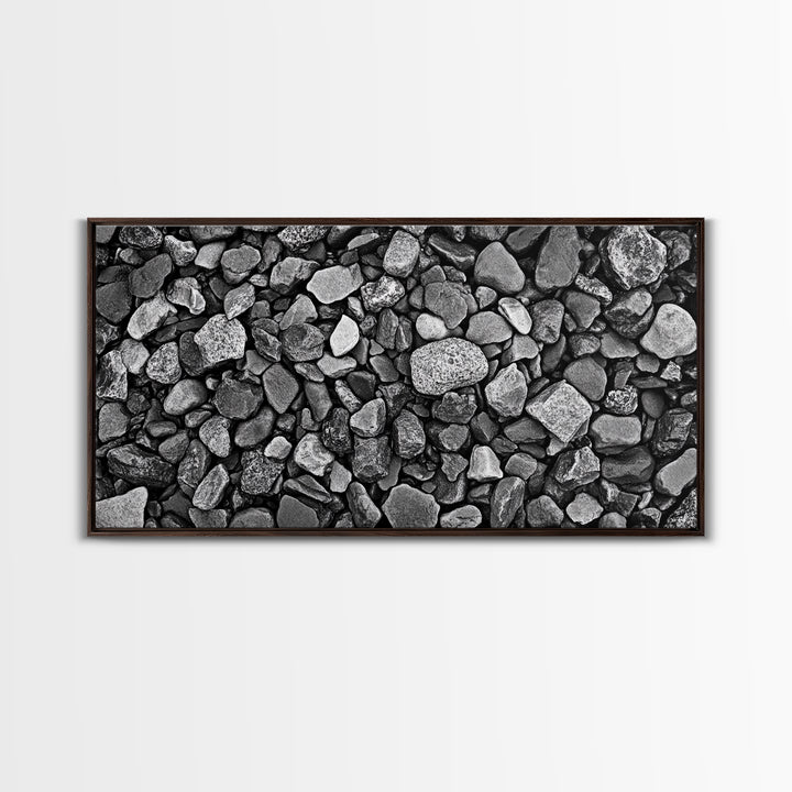 Natural Stone Texture, Dark Rock Pattern, Earthy Wall Background, Canvas Print, Office Wall Art, Modern Industrial Style, Minimalist Style