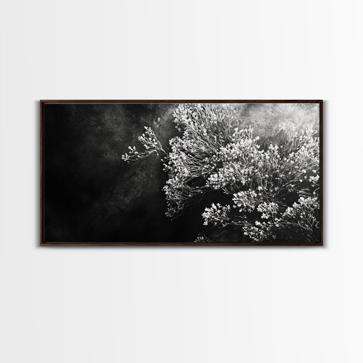 Botanical Texture, Nature Closeup Art, Modern Organic Aesthetic, Framed Canvas Print, Bedroom Wall Art, Neutral Boho Wall Decor