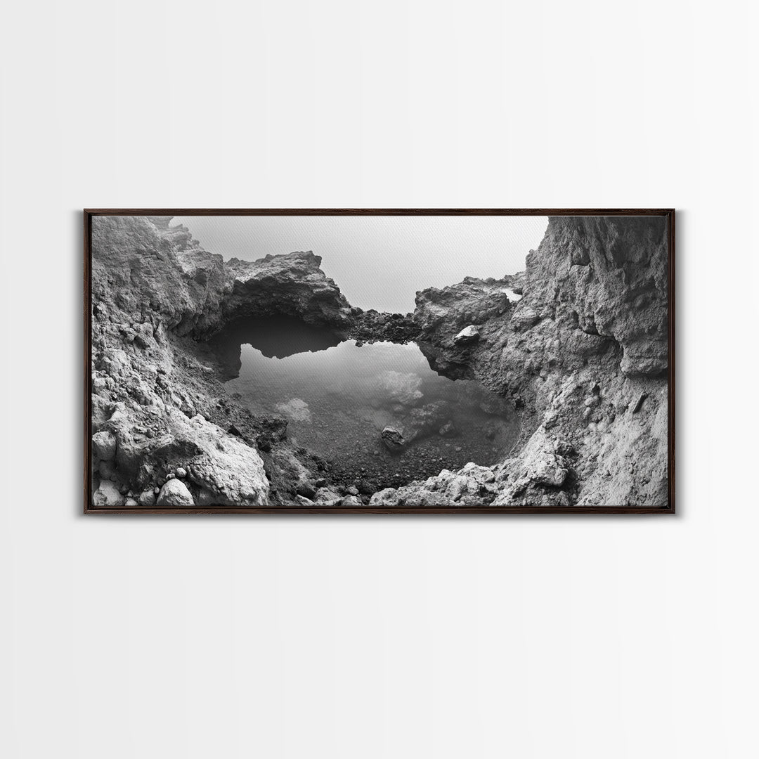 Arch Pool, Stone Lagoon, Natural Wonder, Organic Texture, Minimal Coastal Wall Decor, Canvas Print, Earth Tones Bathroom Art