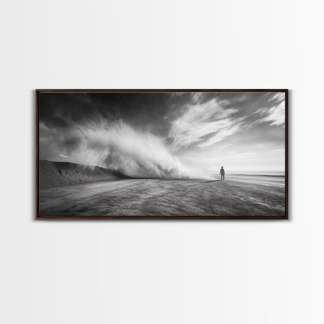 Desert Storm, Solitude Photography, Dramatic Landscape Art, Wind and Sand Scene, Canvas Print, Modern Living Room or Office Wall Art