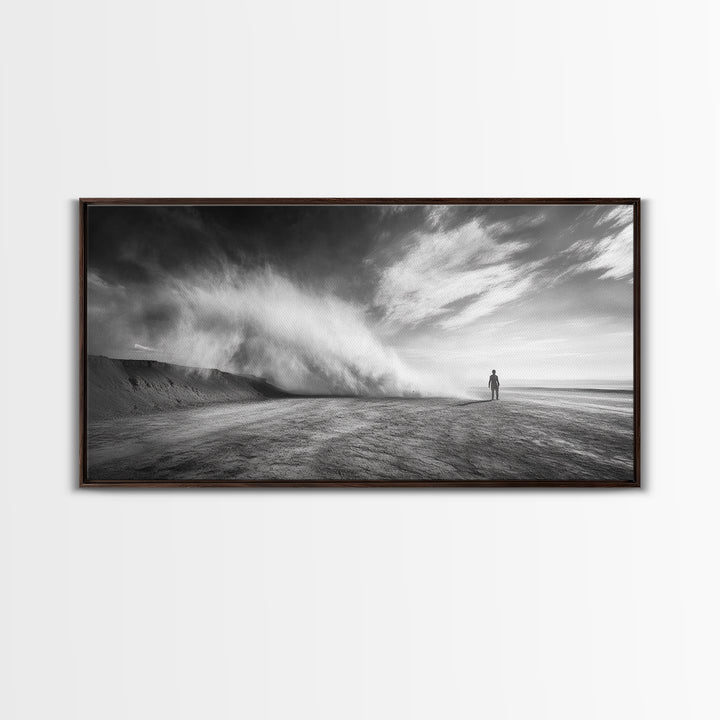 Desert Storm, Solitude Photography, Dramatic Landscape Art, Wind and Sand Scene, Canvas Print, Modern Living Room or Office Wall Art