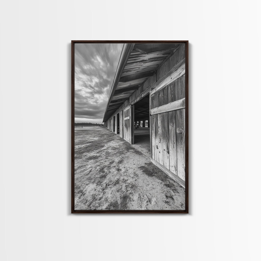 Rustic Barn, Weathered Wood, Country Charm, Canvas Print, Farmhouse Wall Art, Autumn Decor, Entryway Rustic Home Accent, Living Room Art