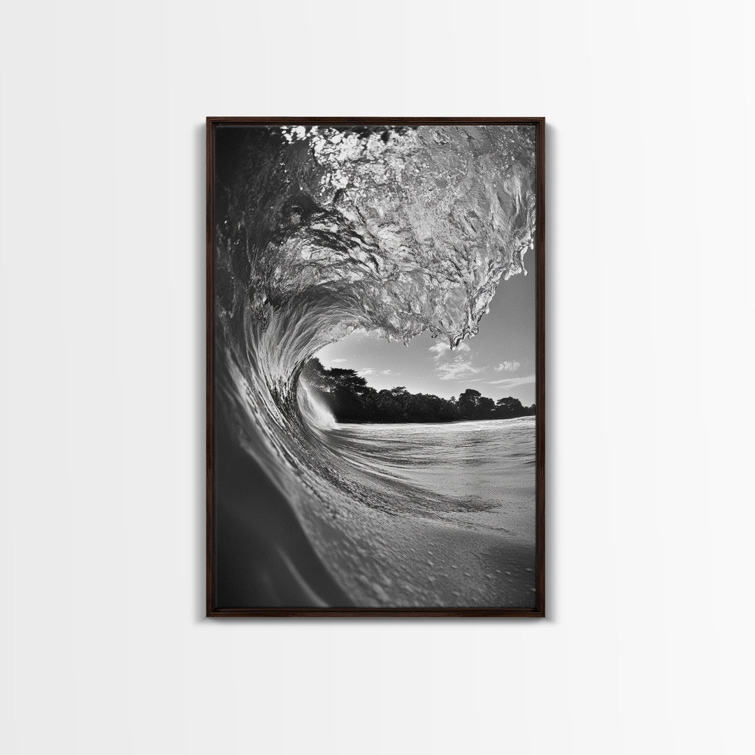 Ocean Wave, Surf Wall Art, Seascape Photography, Framed Canvas Print, Coastal Decor, Beach House Art, Bathroom Wall Art, Minimalist Art