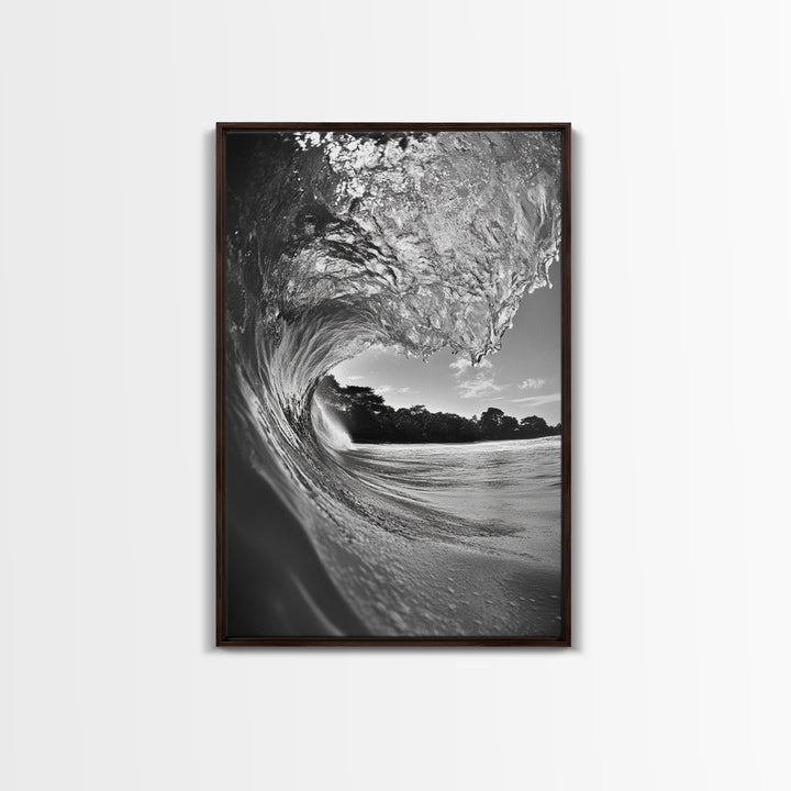 Ocean Wave, Surf Wall Art, Seascape Photography, Framed Canvas Print, Coastal Decor, Beach House Art, Bathroom Wall Art, Minimalist Art