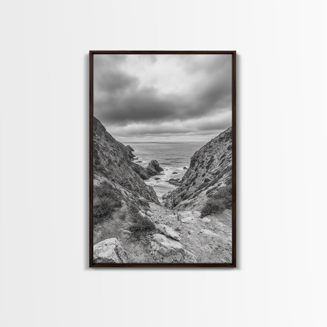 Ocean Cliffs, Rugged Coast, Seascape Photography, Travel Inspiration, Canvas Print, Hallway Wall Art, Coastal Modern Decor, Ocean View