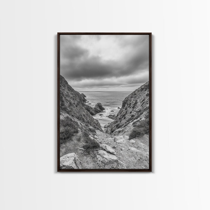 Ocean Cliffs, Rugged Coast, Seascape Photography, Travel Inspiration, Canvas Print, Hallway Wall Art, Coastal Modern Decor, Ocean View