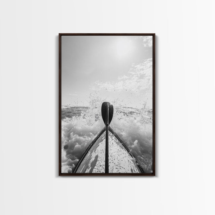 Kayak Splash, Adventure Paddle, Ocean Journey, Water Sports Art, Canvas Print, Office Wall Art, Outdoor Enthusiast Gift, boho wall decor