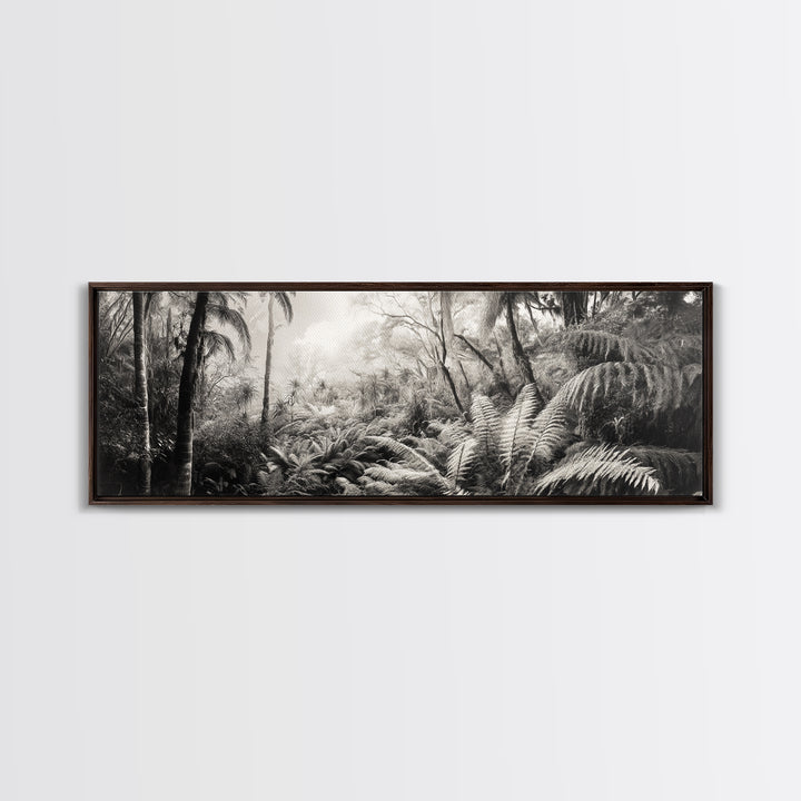 Jungle Light, Nature Vibe, Wild Forest, Framed Canvas Print, Boho Wall Art, Office Wall Decor, Earthy Tones Art, Rainforest Wall Print