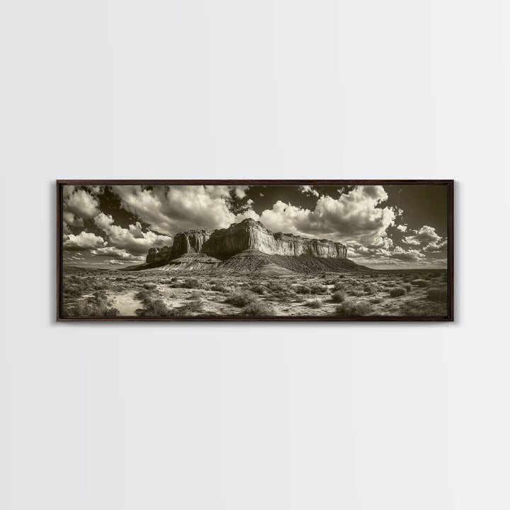 Desert Plateau, Cloudscape Drama, Western Landscape, Large Wall Art, Canvas Print, Rustic Home Decor, Minimalist Nature Art, Office Wall Decor