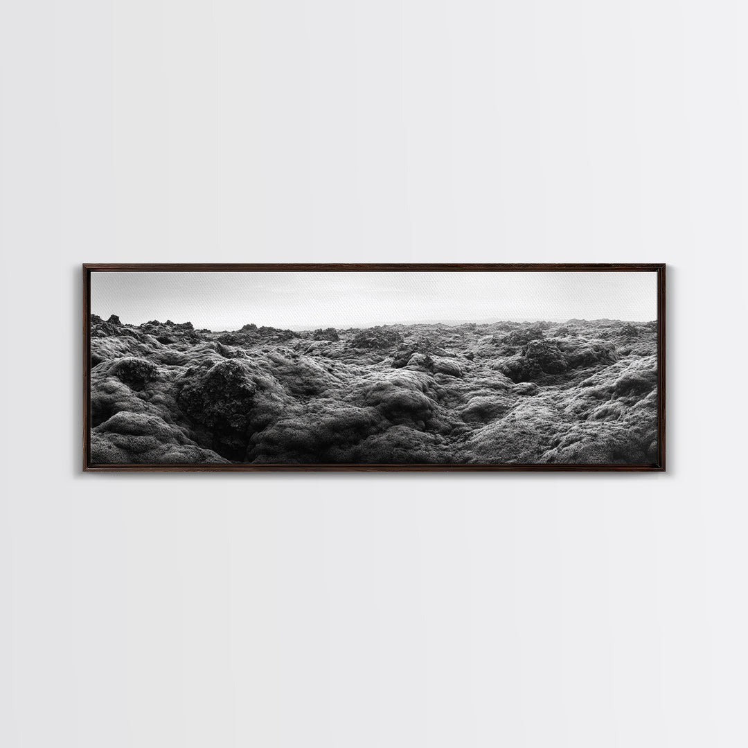 Volcanic Moss, Rugged Terrain, Icelandic Landscape, Wild Nature Scene, Canvas Print, Earthy Tones, Entryway Wall Art, Minimalist Adventure Art