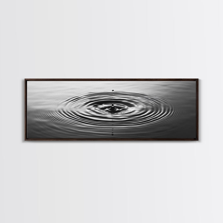Water Drop Ripples, Black and White Photography, Zen Art, Minimalist Wall Decor, Canvas Print, Bathroom Wall Art, Meditation Room Art