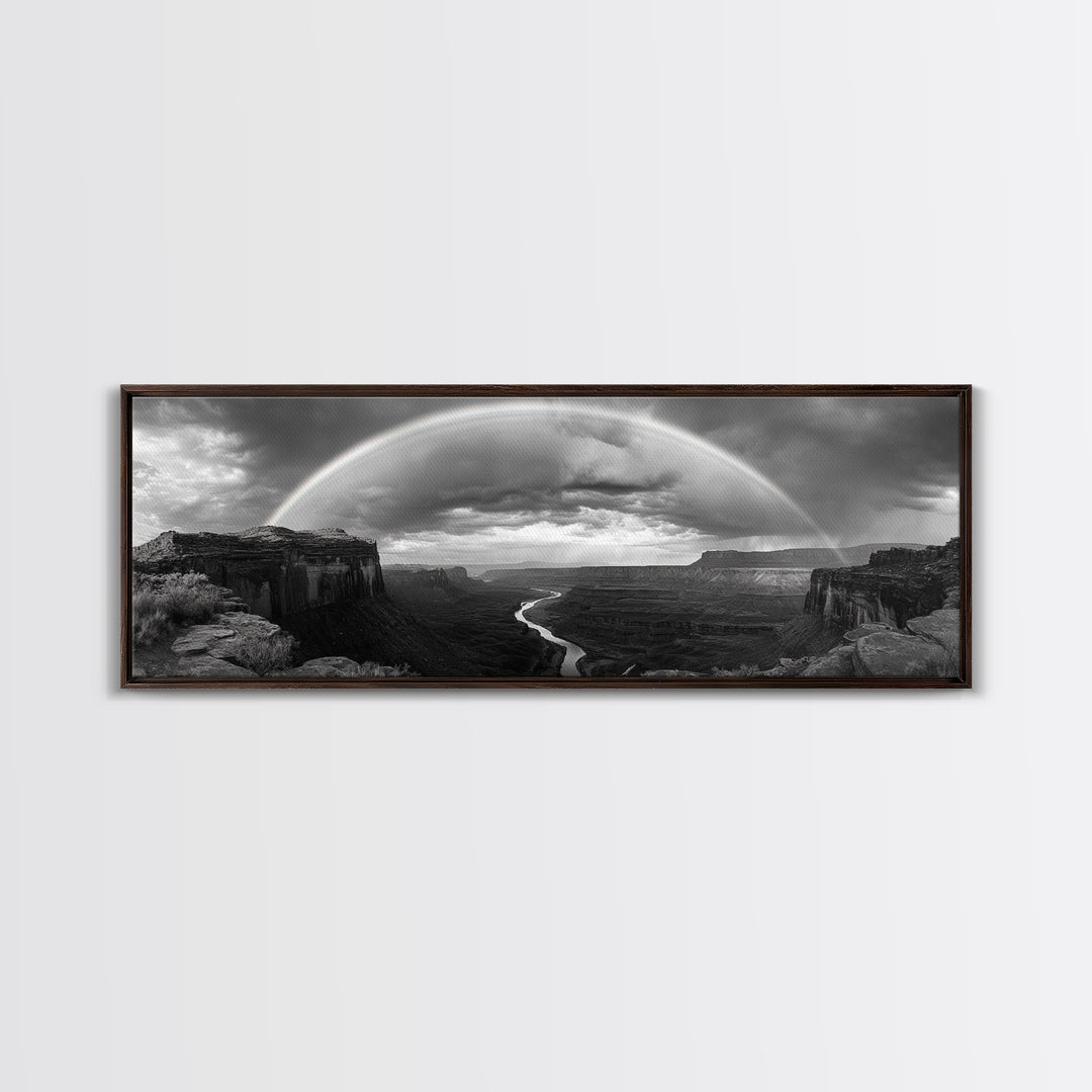 Rainbow Desert Storm, Moody Landscape Photography, Canyon Wall Art, Canvas Print, Living Room Statement Piece, Western Style Decor