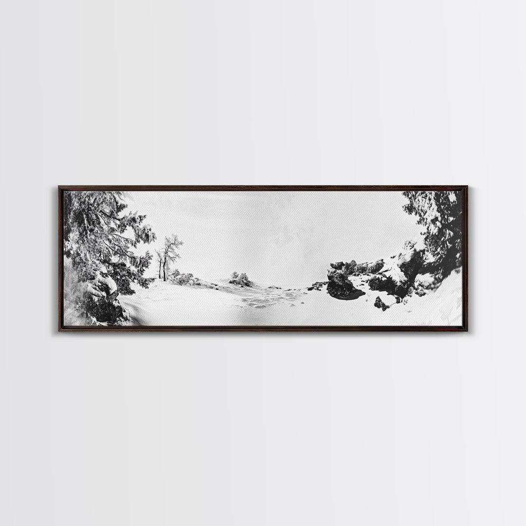Snow Trees, Dreamy White, Winter Fantasy, Canvas Print, surreal landscape art, fantasy winter decor, magical room aesthetic, Christmas wall art