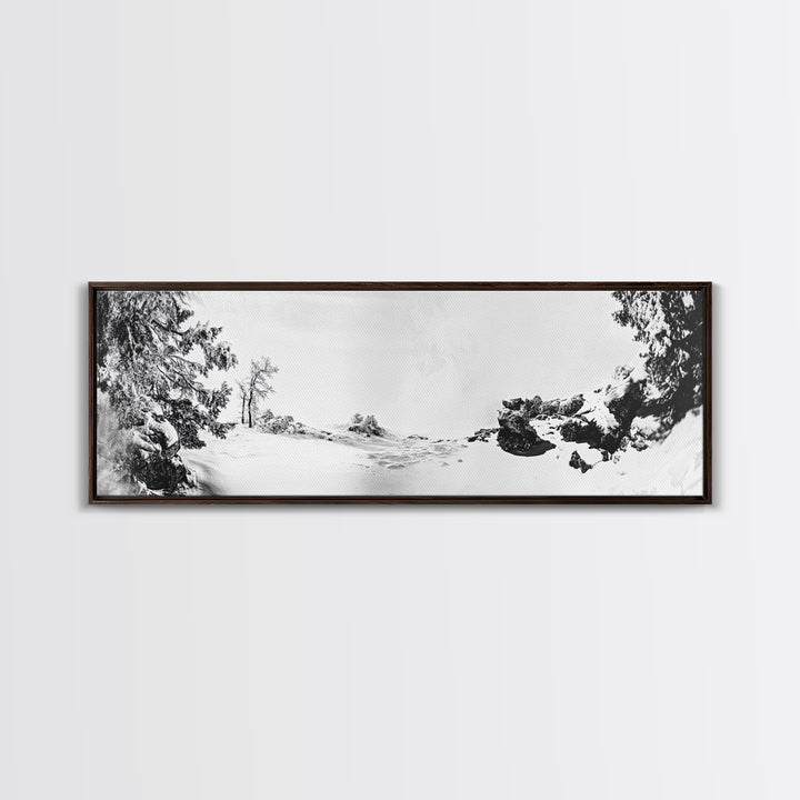 Snow Trees, Dreamy White, Winter Fantasy, Canvas Print, surreal landscape art, fantasy winter decor, magical room aesthetic, Christmas wall art