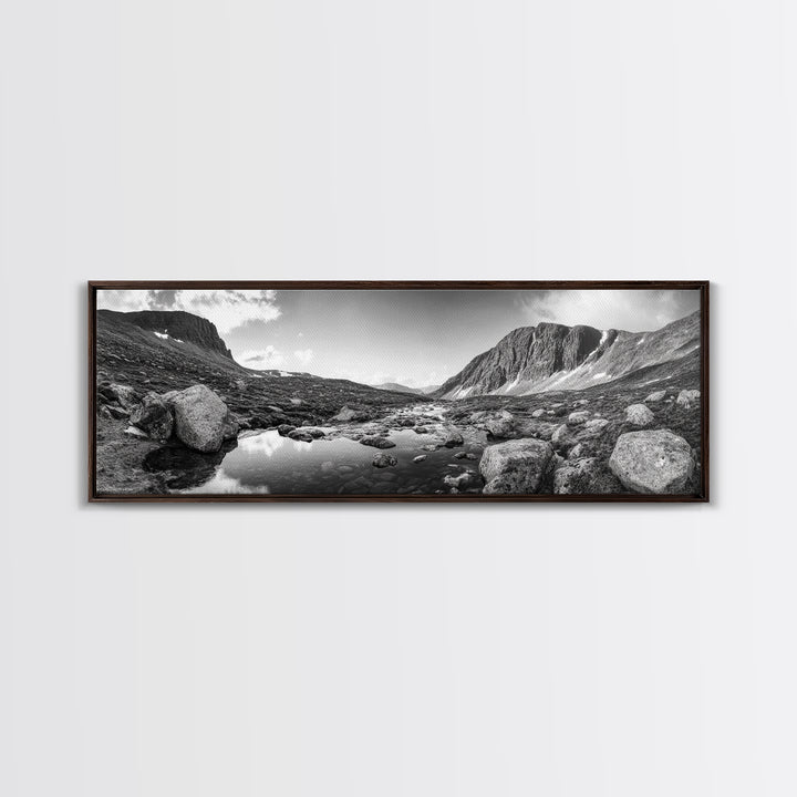 Mountain Stream, Rocky Path, Alpine Beauty, Wilderness Escape, Canvas Print, Cabin Wall Art, Nature Photography, Adventure Home Vibe