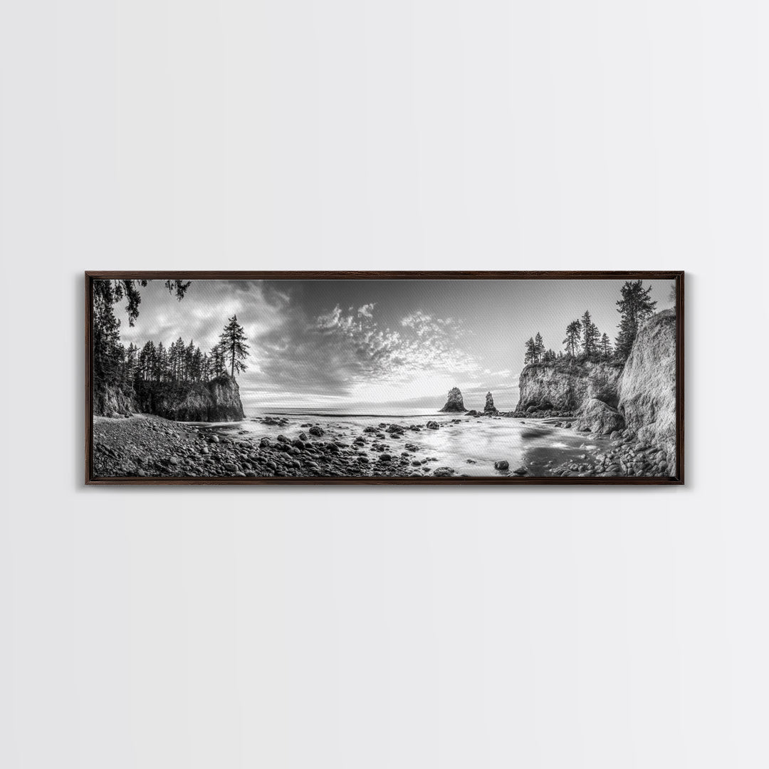 Rocky Coastal Trees, Forest Meets Ocean, Seaside Cliff View, Canvas Print, Nature Inspired Wall Art, Rustic Cabin or Beach House Decor