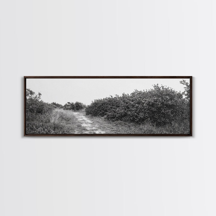 Wild Apple Path, Nature Overgrowth, Autumn Orchard Trail, Canvas Print, Fall Farmhouse Kitchen Art, Rustic Seasonal Wall Decor