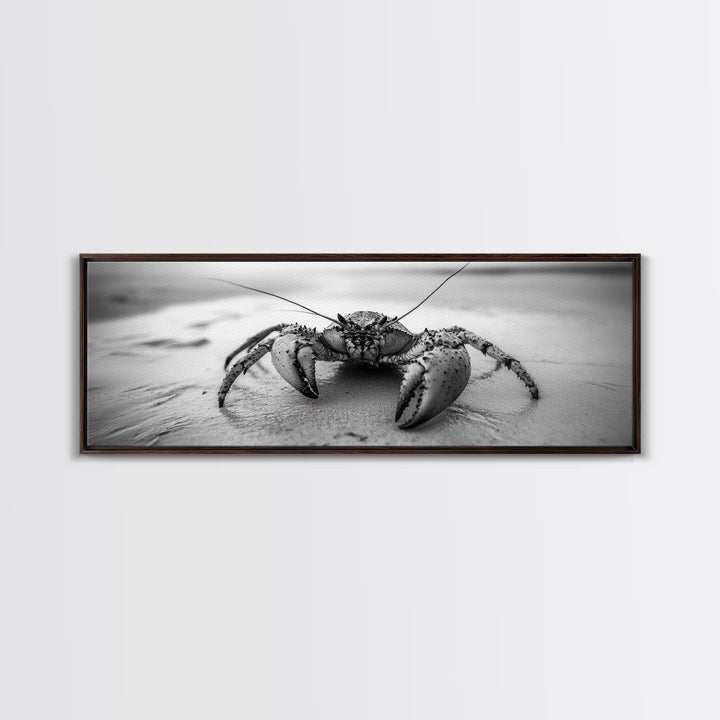 Crab Walk, Seaside Creature, Sandy Shore, Canvas Print, Coastal Nature Photography, Kids Room Ocean Decor, Minimalist Beach Art